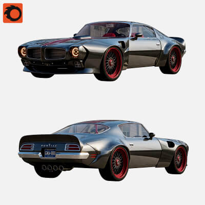 Pontiac Firebird Classic Muscle Car 3d Model