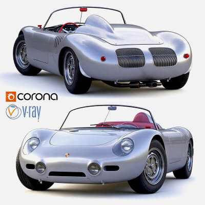 Porsche 550 Spyder Classic Roadster 3D Model