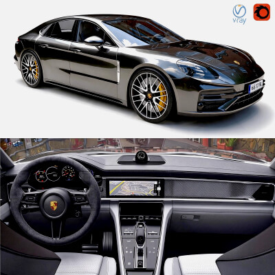 Porsche Panamera Turbo Luxury Sport Sedan 3D Model 3D Model