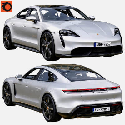 Porsche Taycan Turbo S Electric Sport Sedan 3D model 3D Model
