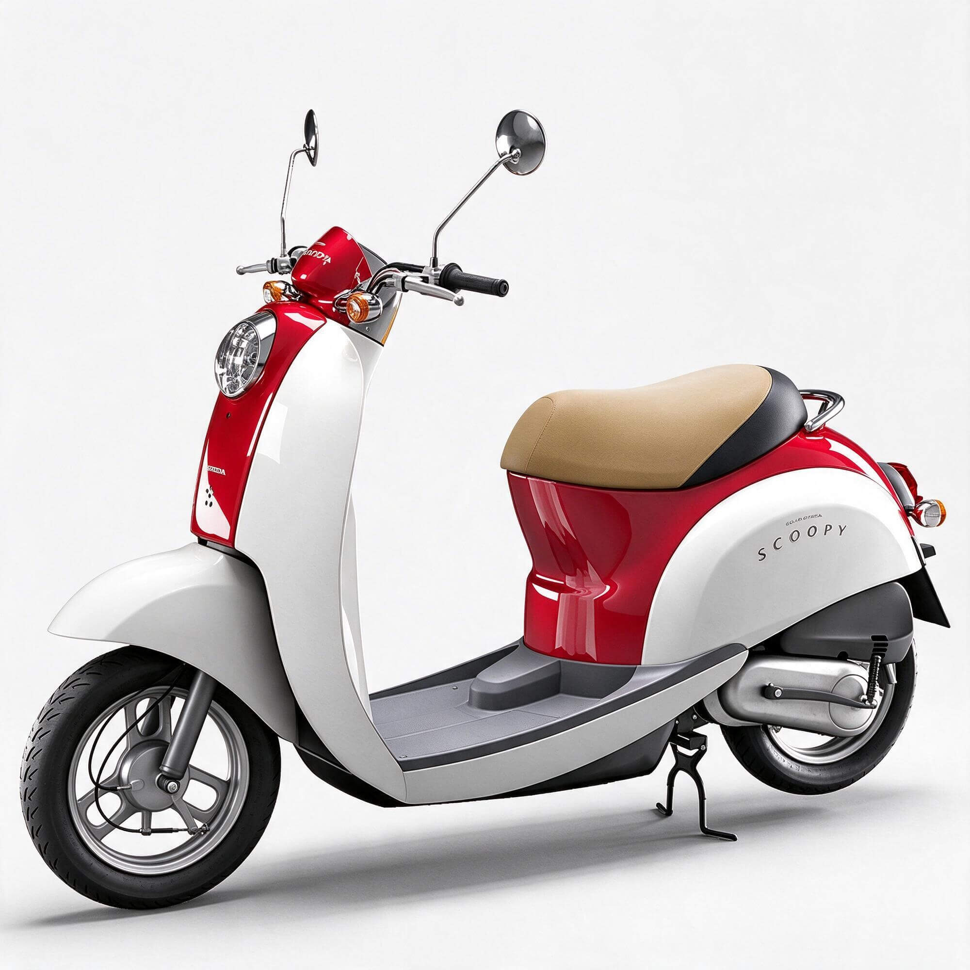 Red White Honda Scoopy Classic Scooter 3d Model 3D Model