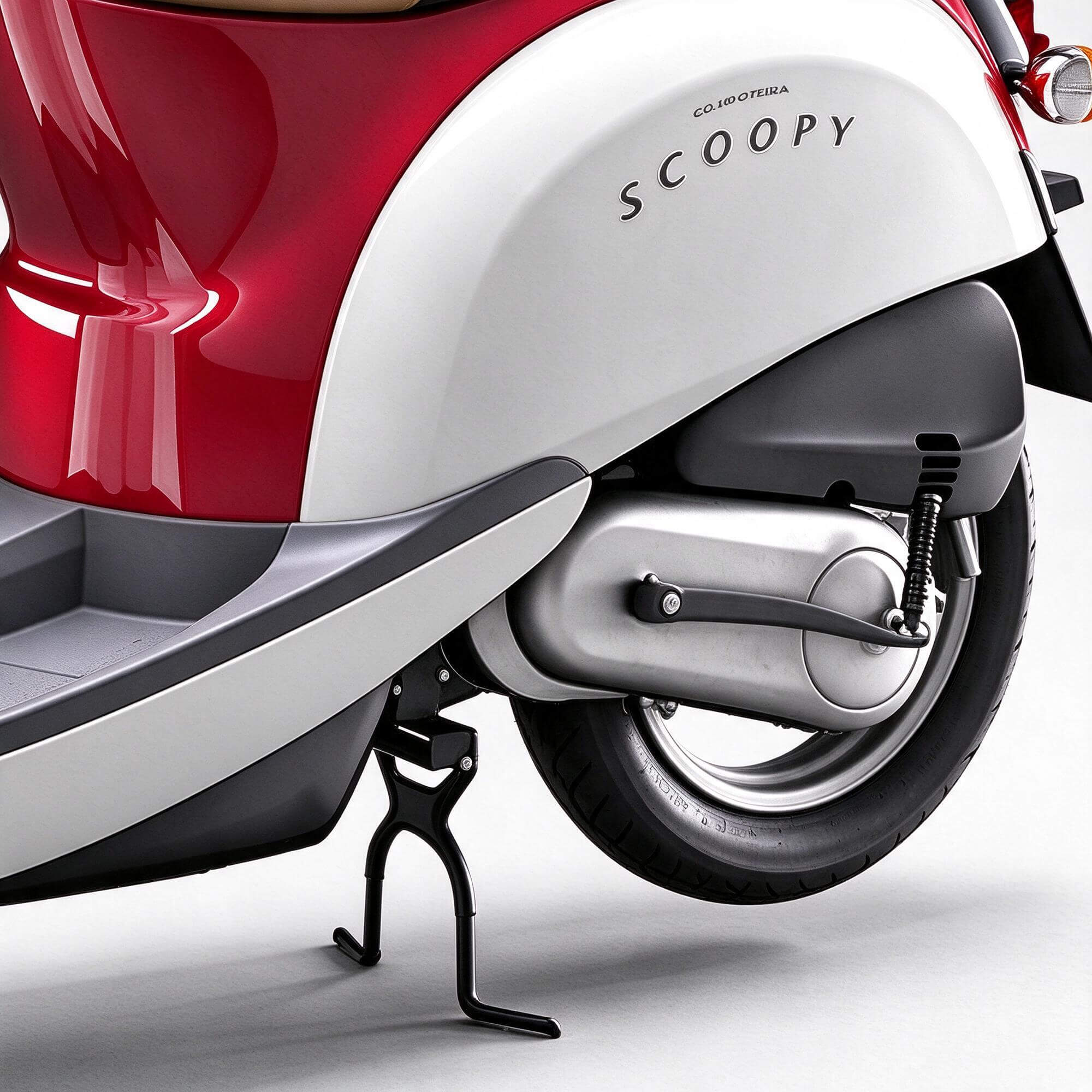 Red White Honda Scoopy Classic Scooter 3d Model 3D Model