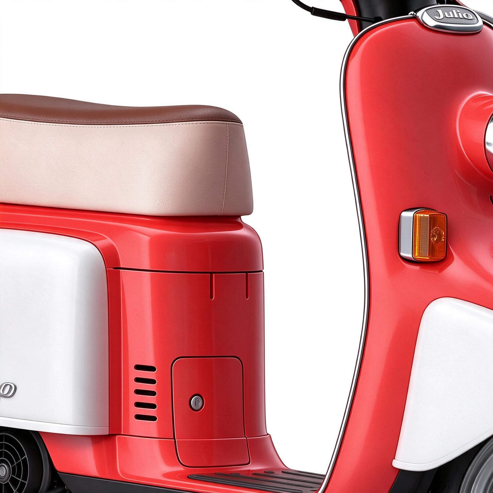Red White Julio Retro Scooter 3D Model 3D Model