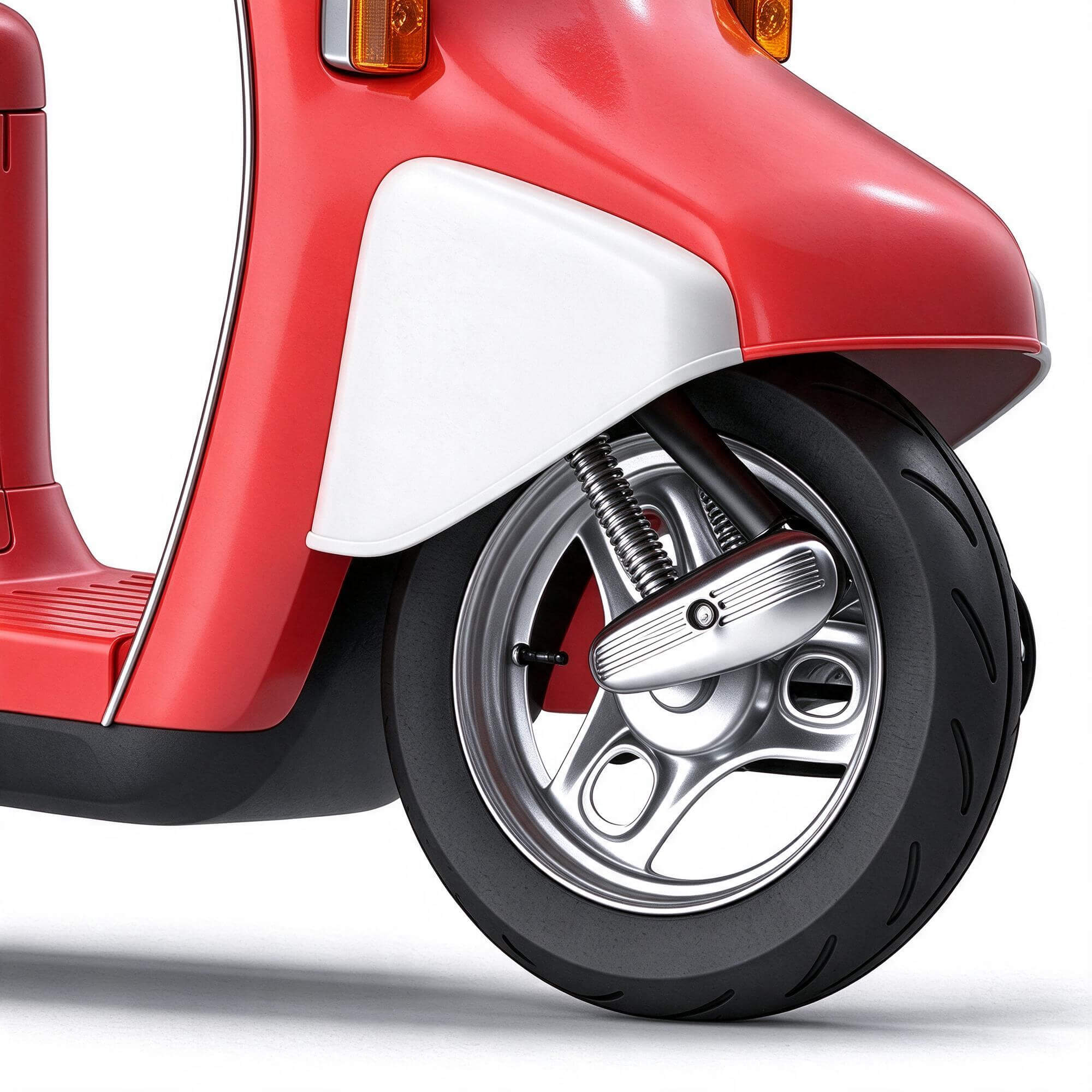 Red White Julio Retro Scooter 3D Model 3D Model