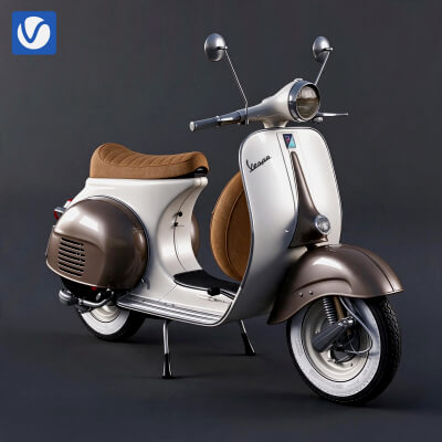 Vespa Classic Retro Scooter 3D Model