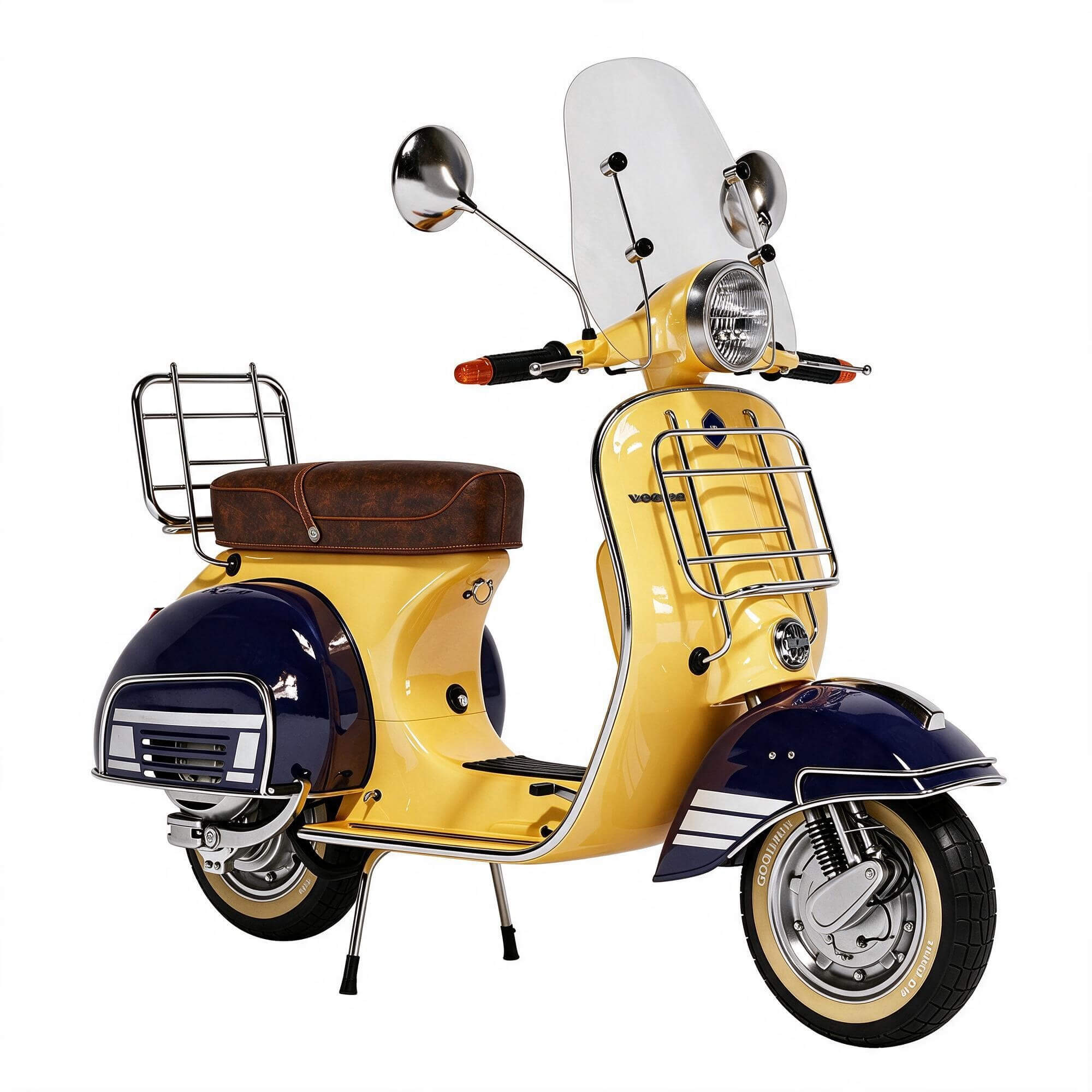 Vintage Vespa Scooter with Windshield 3D Model 3D Model