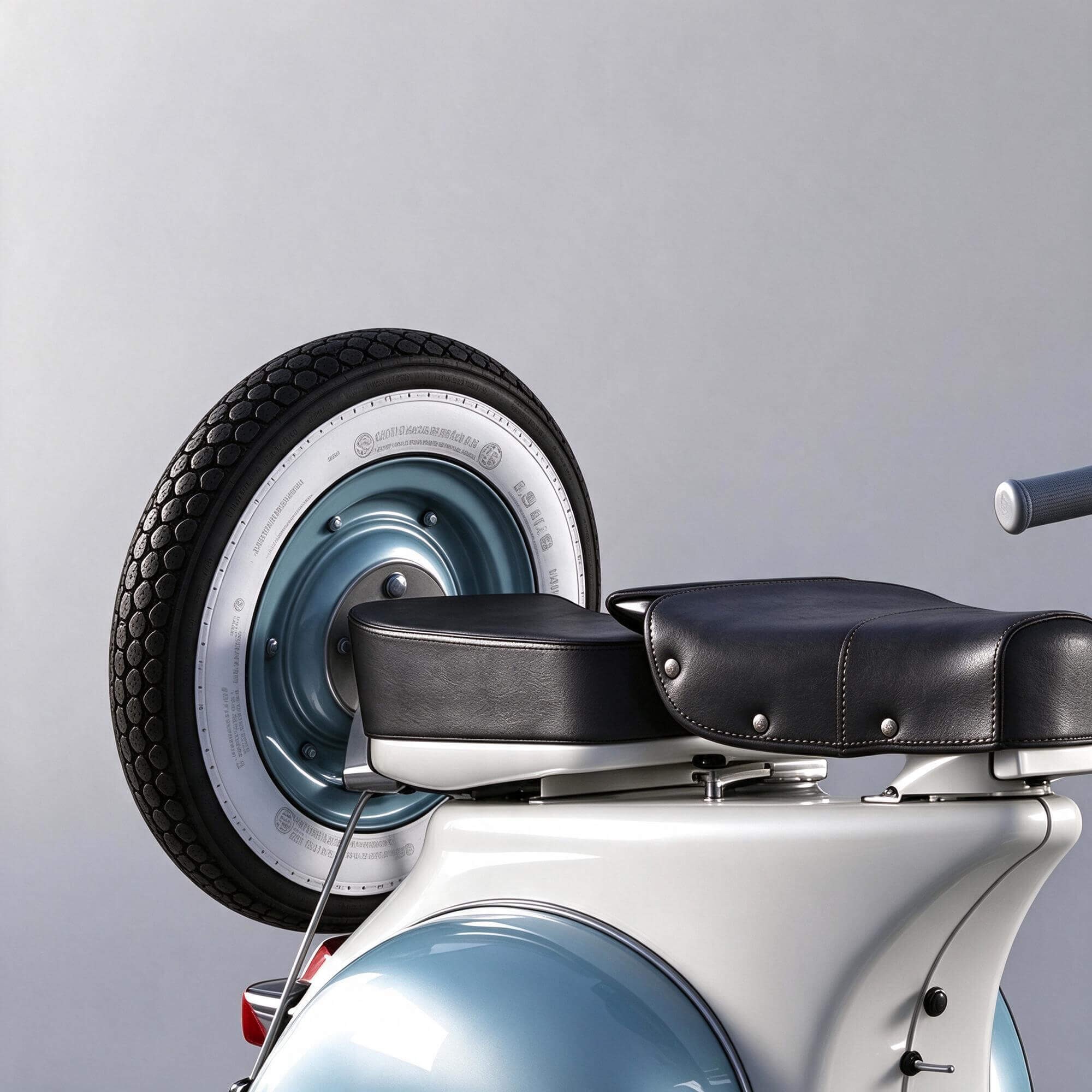 White and Light Blue Vespa Retro Scooter 3D Model 3D Model