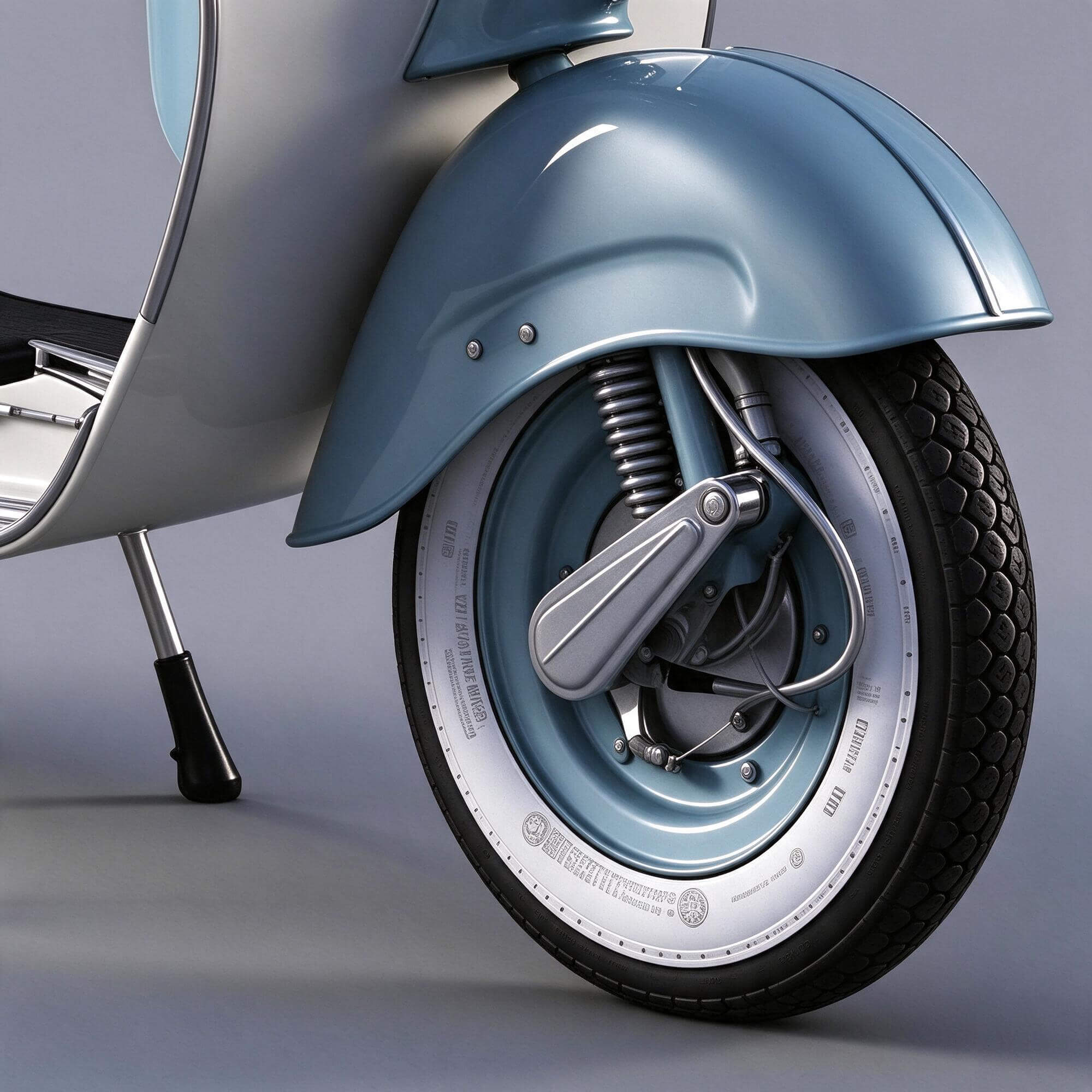 White and Light Blue Vespa Retro Scooter 3D Model 3D Model