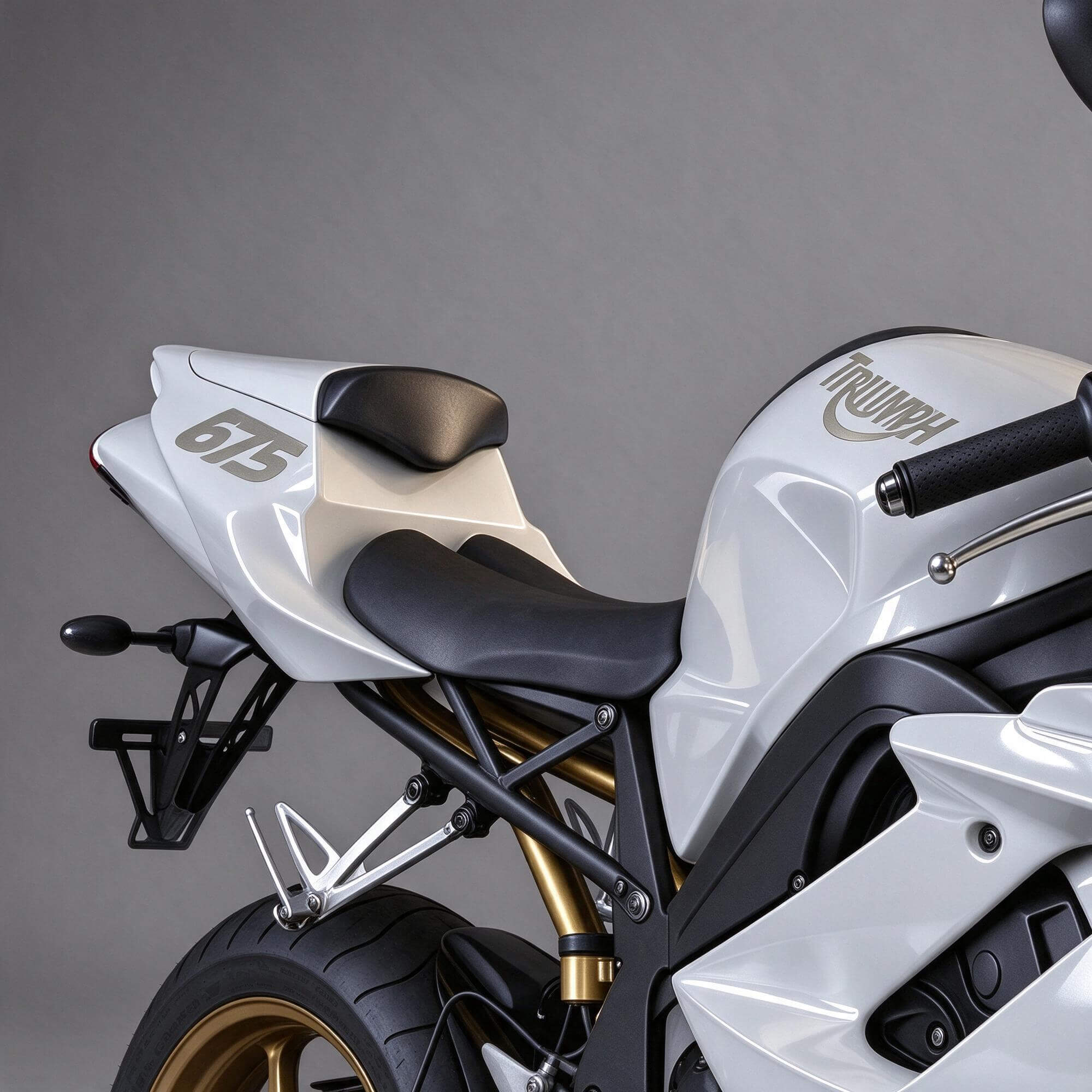 White Triumph Daytona 675 Sport Motorcycle 3D Model 3D Model