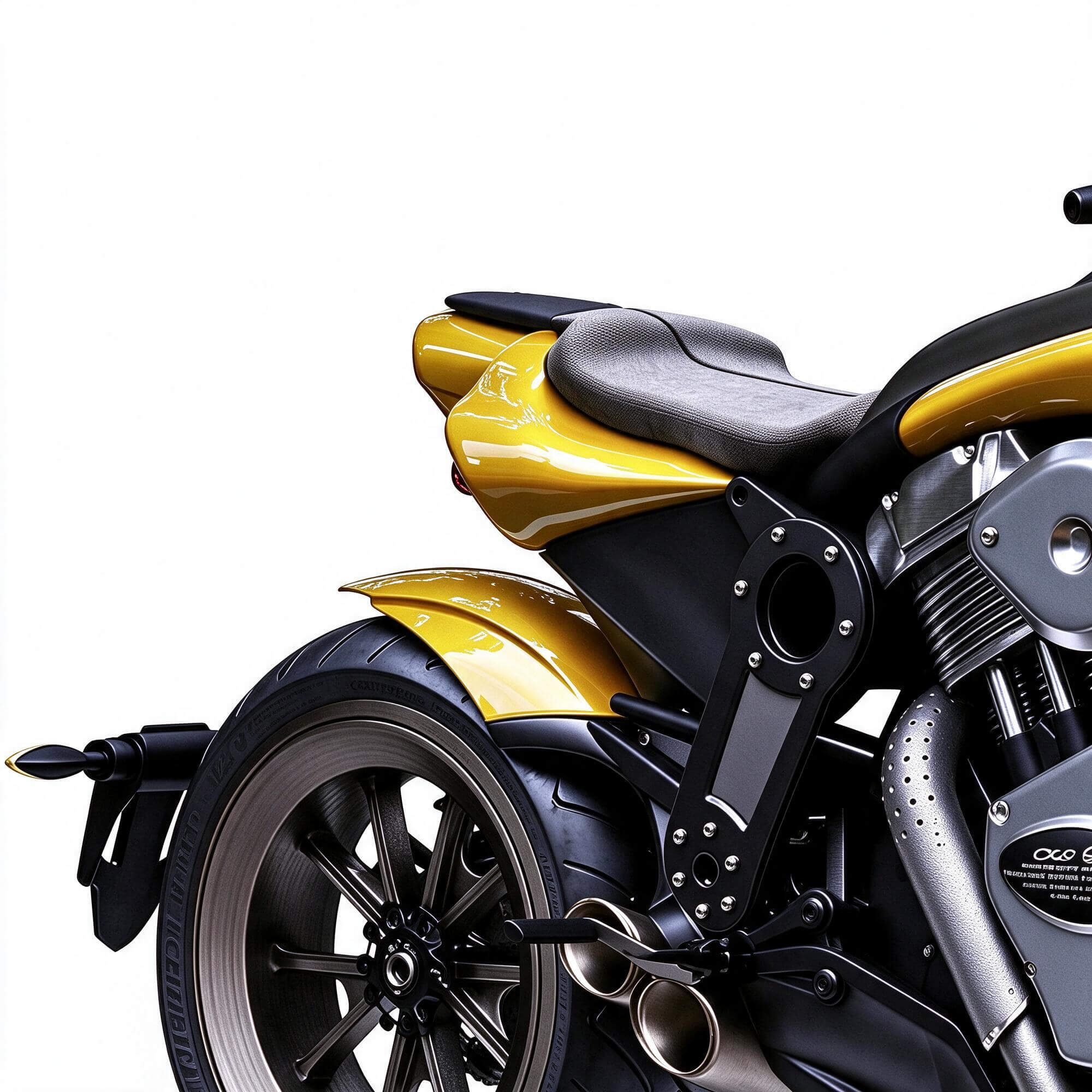 Yellow Black Custom Naked Street Motorcycle 3D Model 3D Model