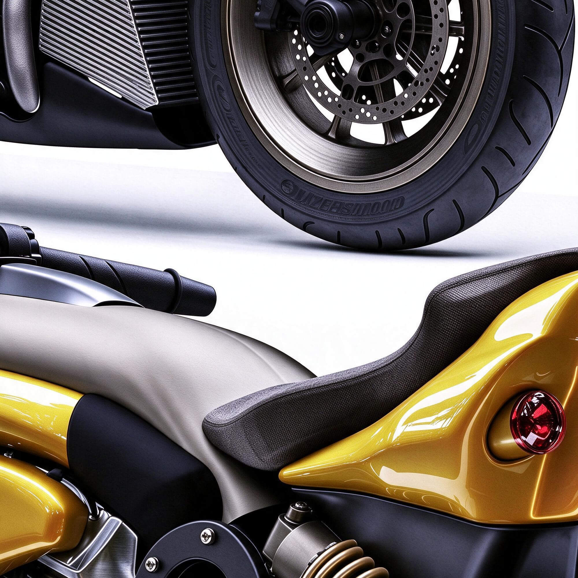 Yellow Black Custom Naked Street Motorcycle 3D Model 3D Model