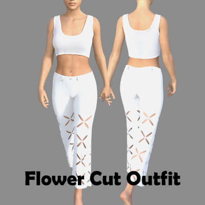 Flower Cut Outfit for Genesis 8 Female