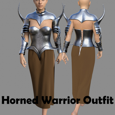 Horned Warrior Outfit for Genesis 8 Female