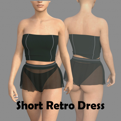 Short Retro Dress for Genesis 8 Female