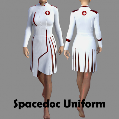Spacedoc Uniform for Genesis 8 Female
