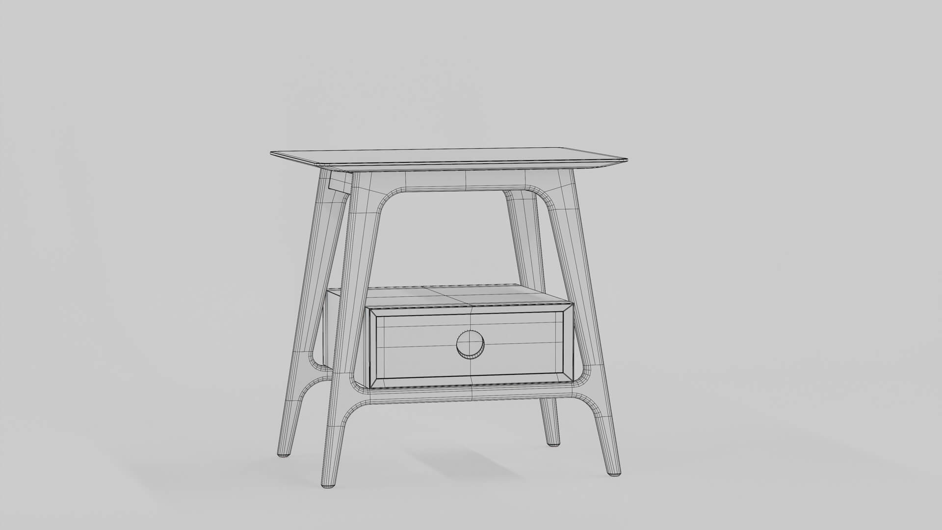 Antonio Scandinavian Bedside Table 3D Model