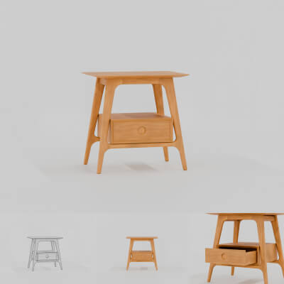 Antonio Scandinavian Bedside Table