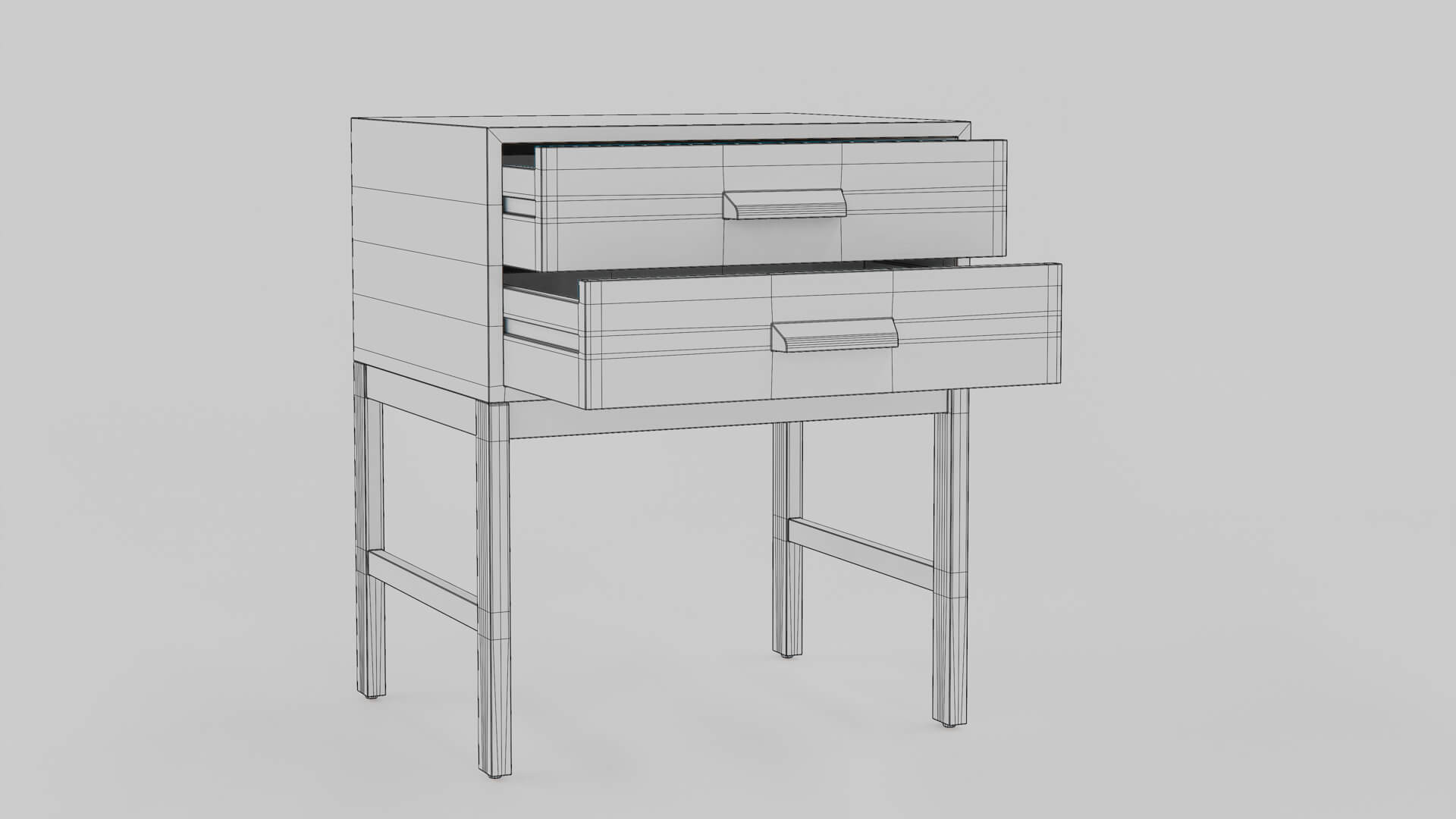 Hike Small Walnut Cabinet 3D Model