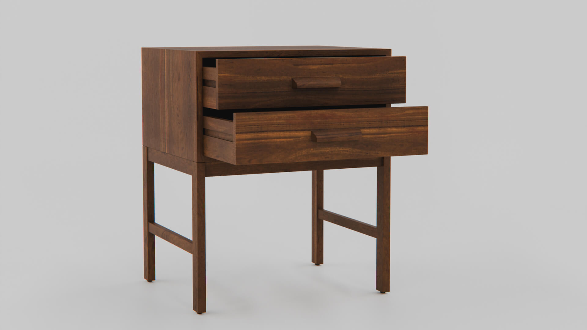 Hike Small Walnut Cabinet 3D Model