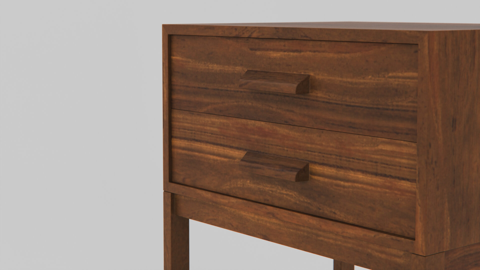 Hike Small Walnut Cabinet 3D Model