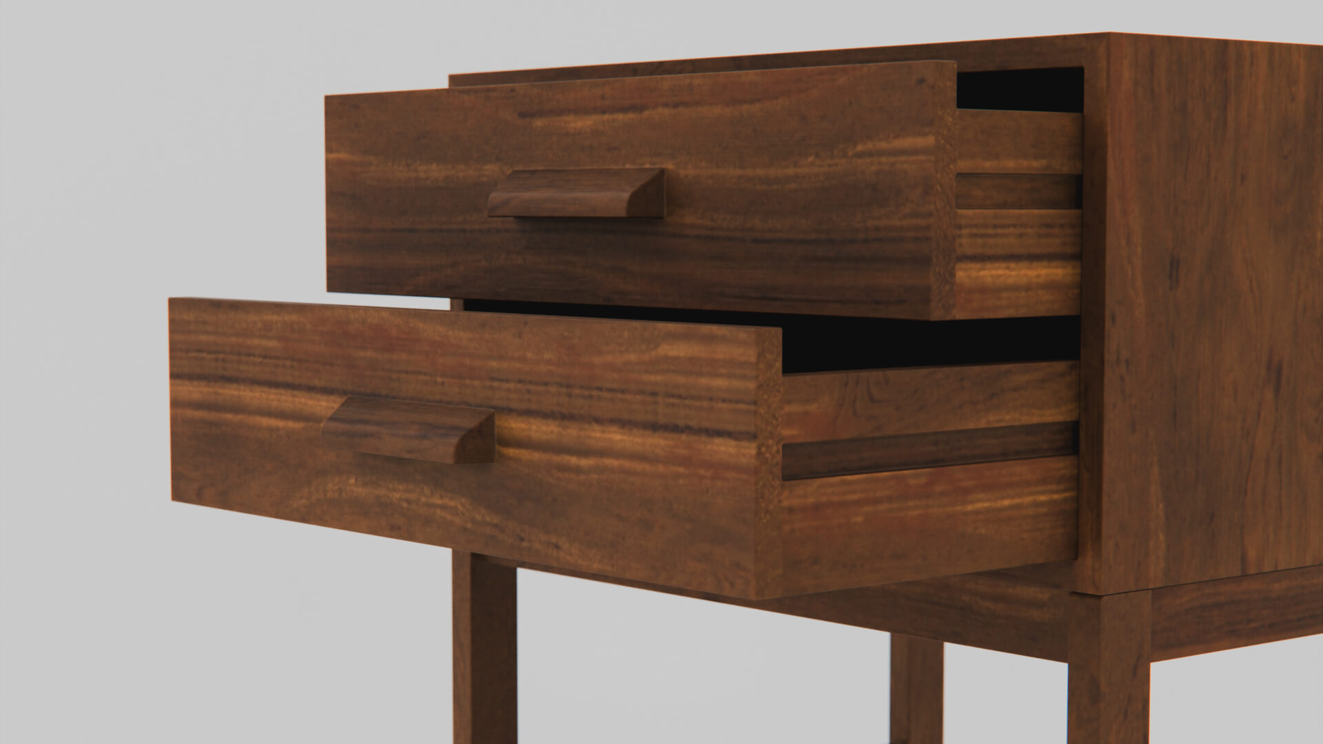 Hike Small Walnut Cabinet 3D Model