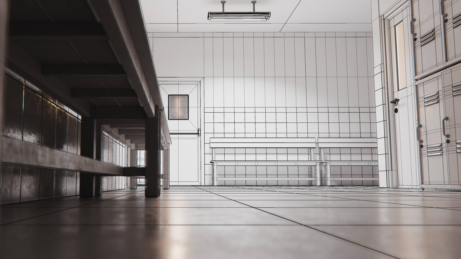 Last Bell School Corridor 3D Model
