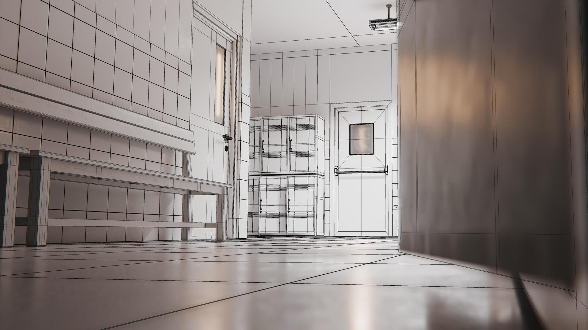 Last Bell School Corridor 3D Model