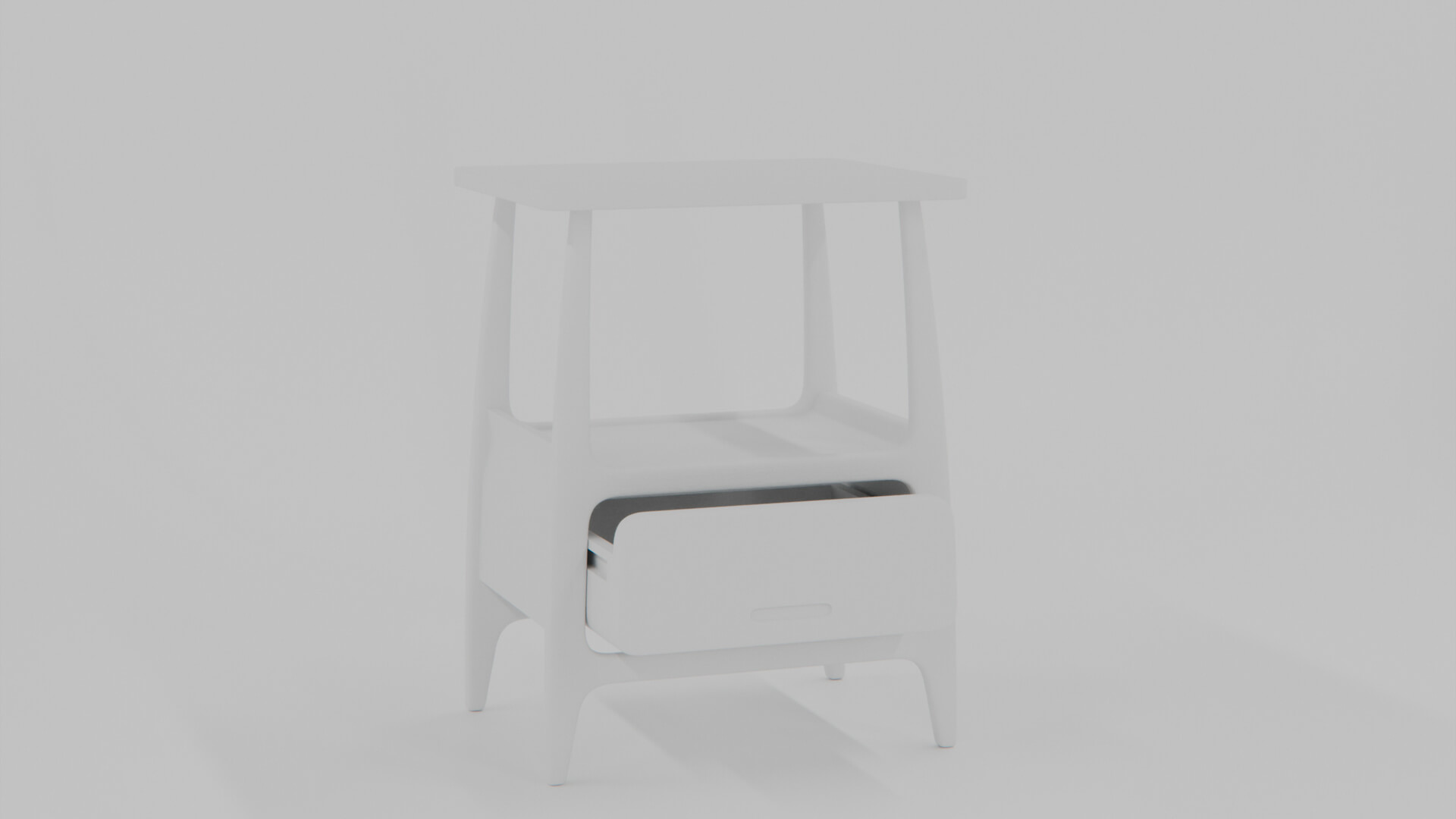 Sleek Light Wood Bedside Table 3D Model