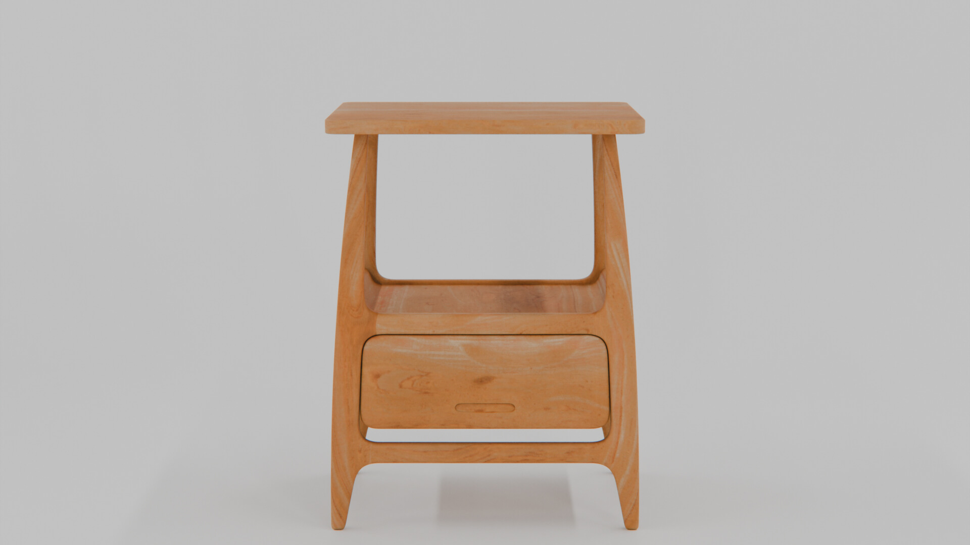 Sleek Light Wood Bedside Table 3D Model