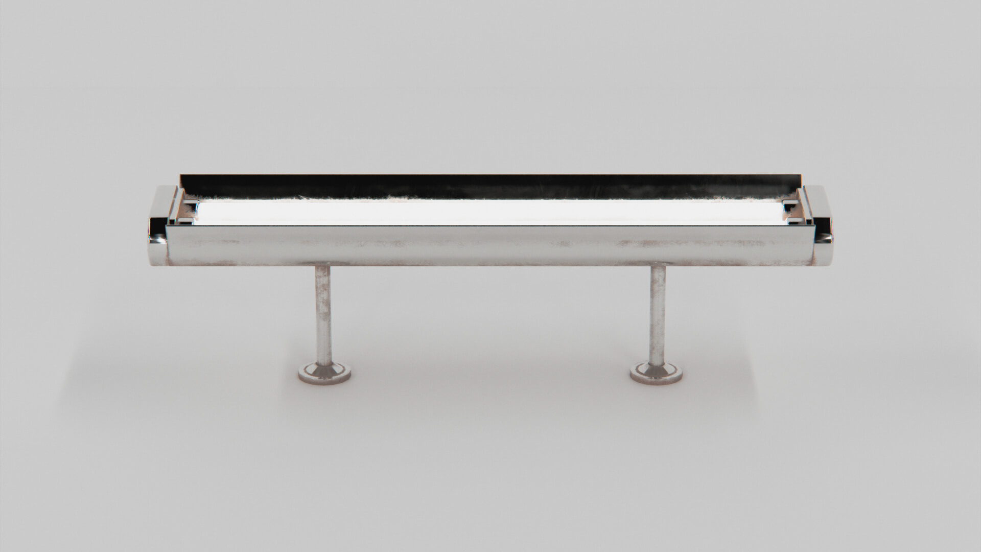 Vintage Twin Fluorescent Ceiling Lamp 3D Model