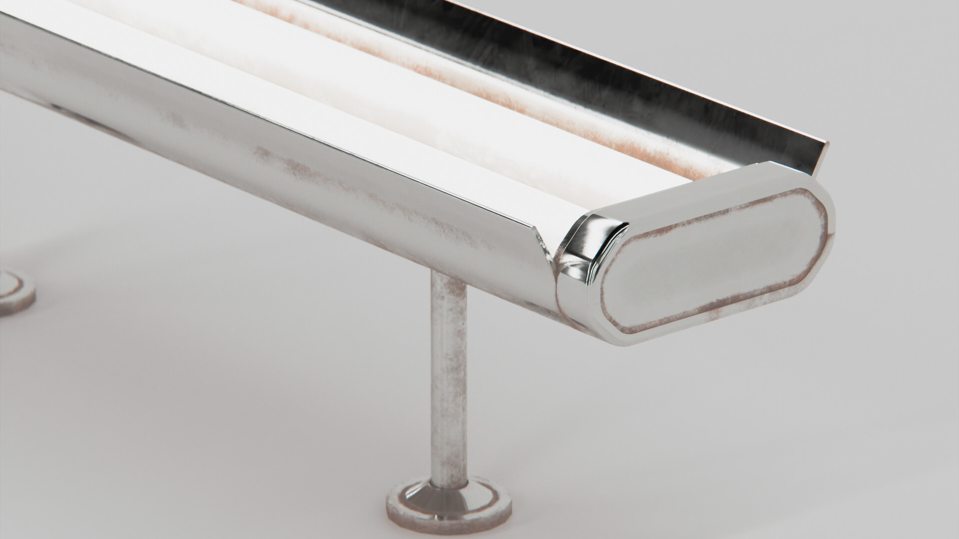 Vintage Twin Fluorescent Ceiling Lamp 3D Model