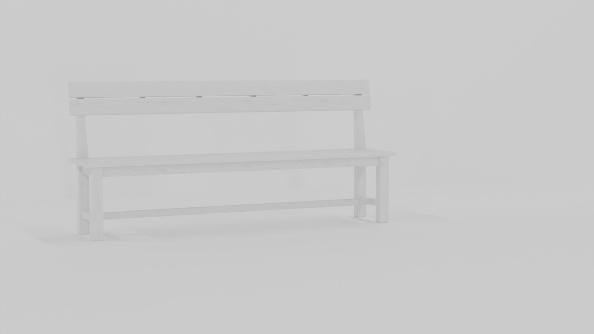 Wooden School Corridor Bench 3D Model