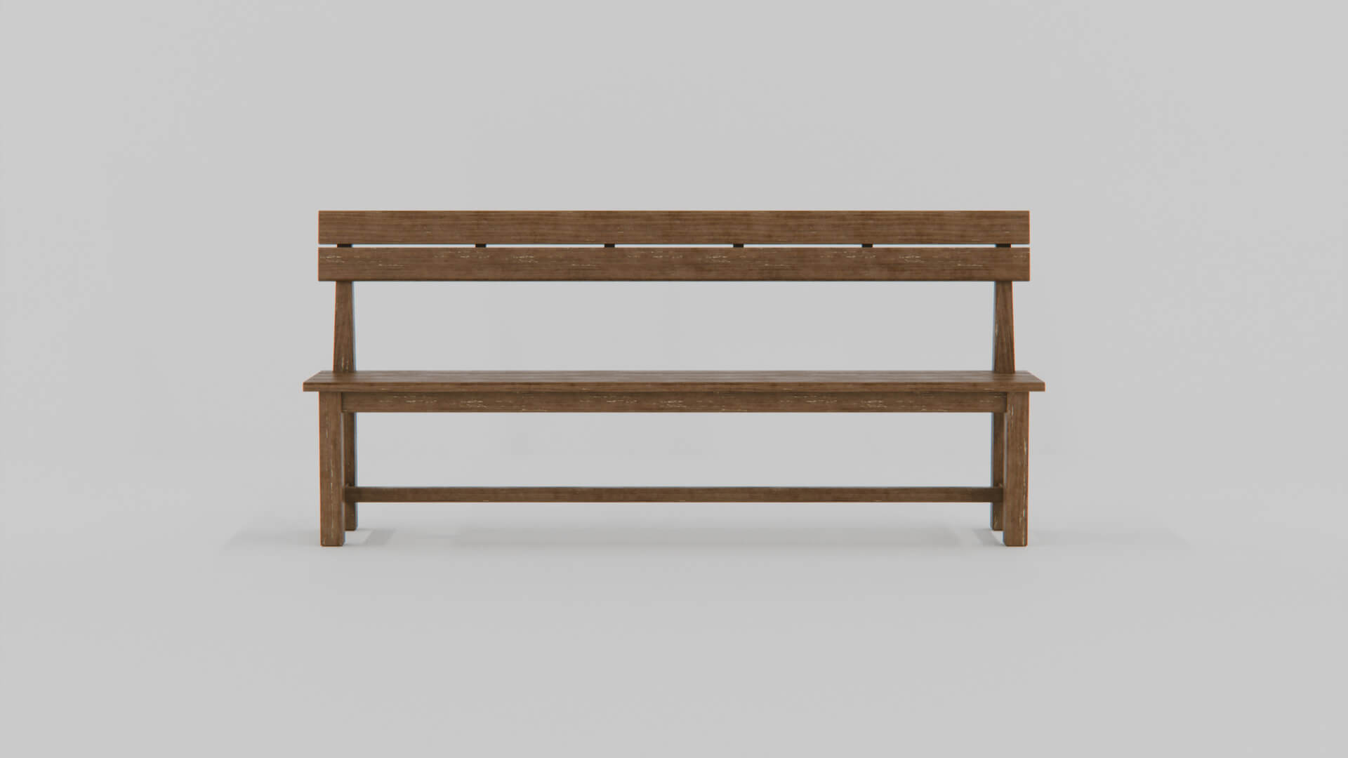 Wooden School Corridor Bench 3D Model