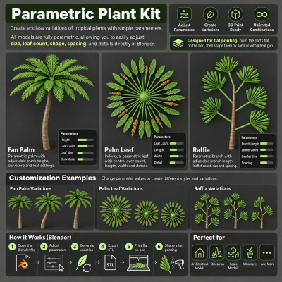Parametric Plant Collection 10 Tropical Plants Architectural
