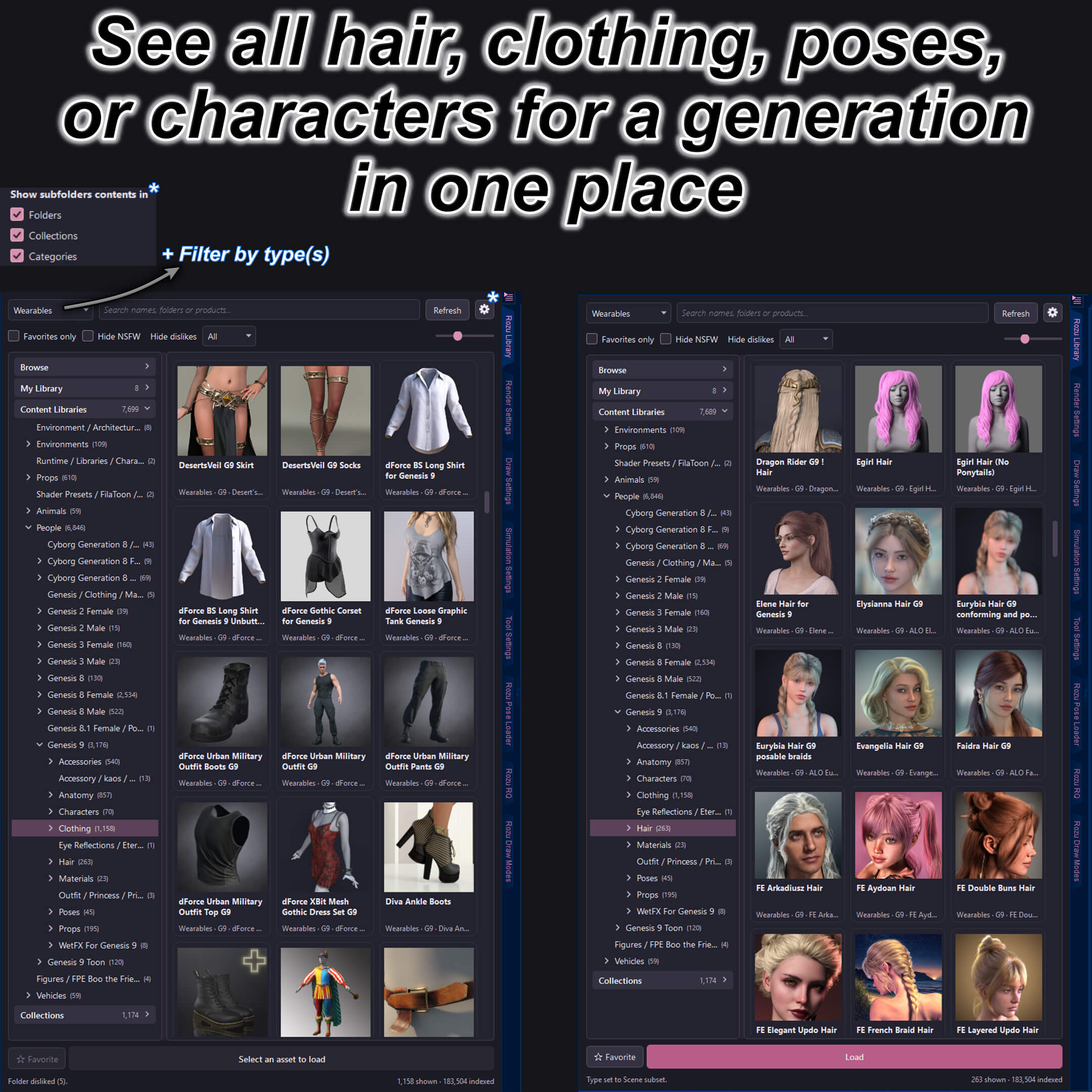 Rozu Content Library for Daz 6 and 4 Daz Content