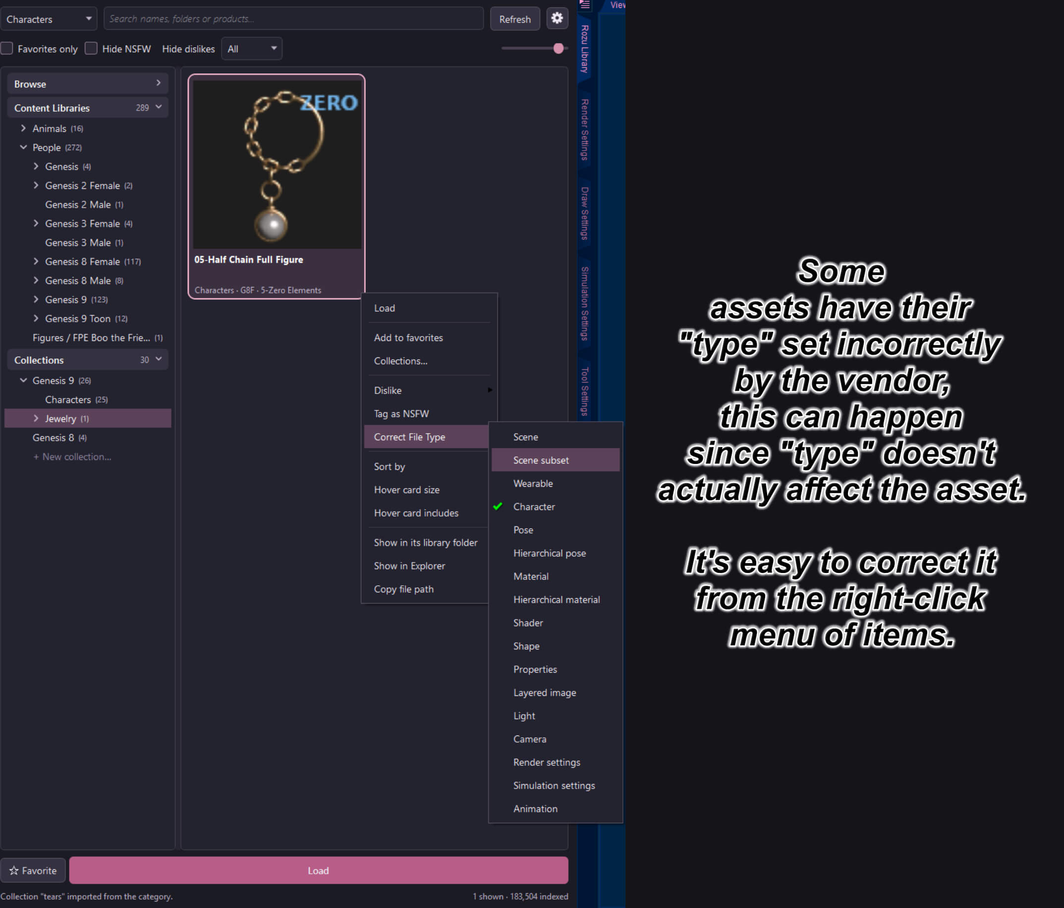 Rozu Content Library for Daz 6 and 4 Daz Content