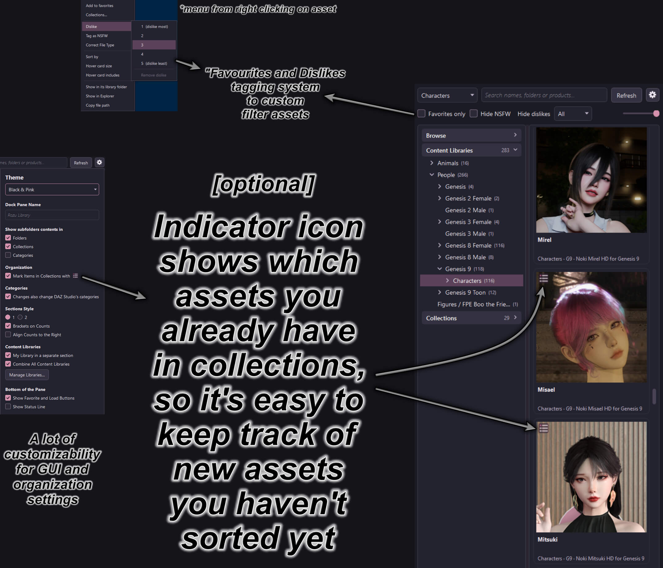 Rozu Content Library for Daz 6 and 4 Daz Content