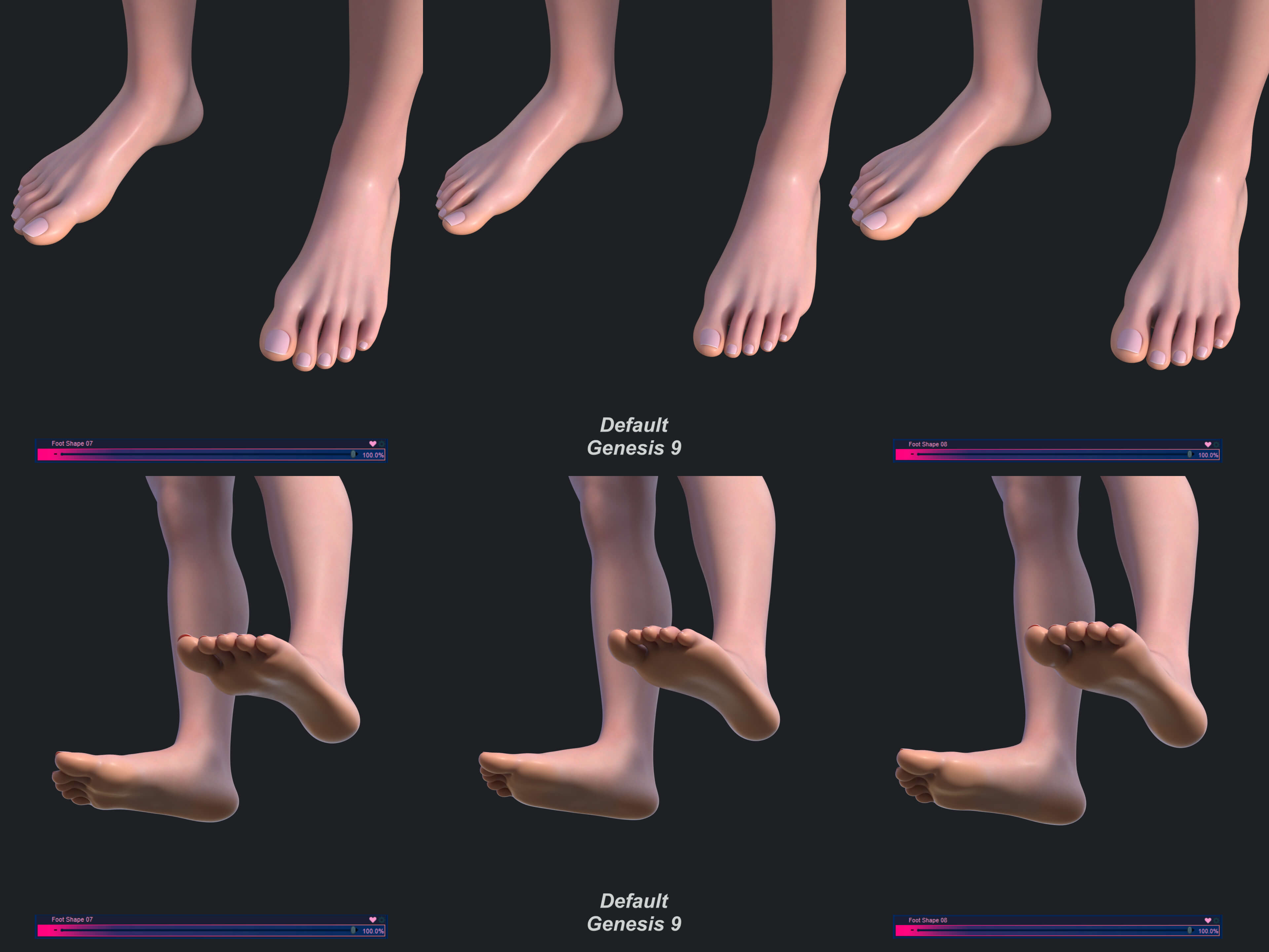 Rozu Genesis 9 Foot Morphs Pack Daz Content