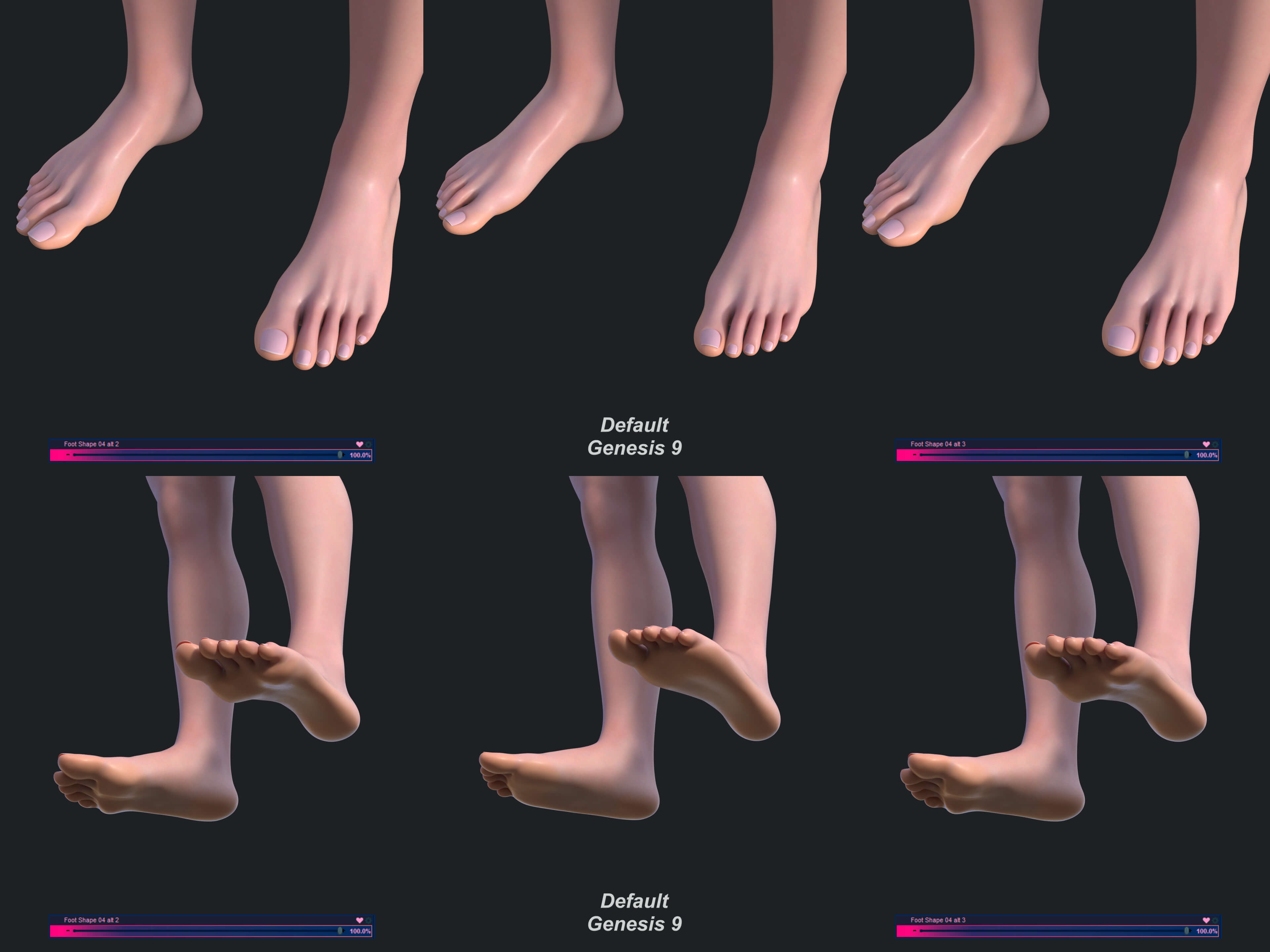 Rozu Genesis 9 Foot Morphs Pack Daz Content