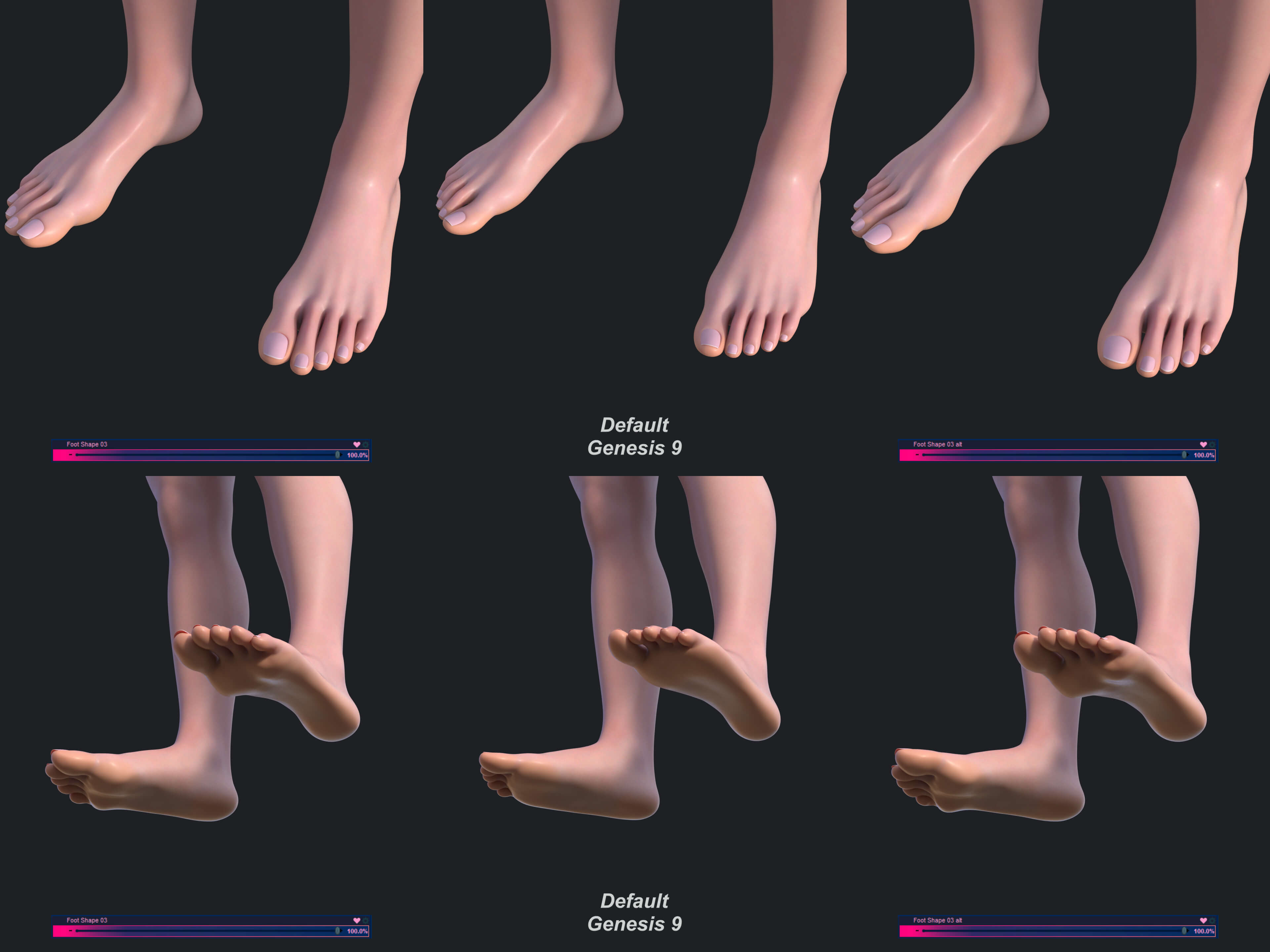 Rozu Genesis 9 Foot Morphs Pack Daz Content