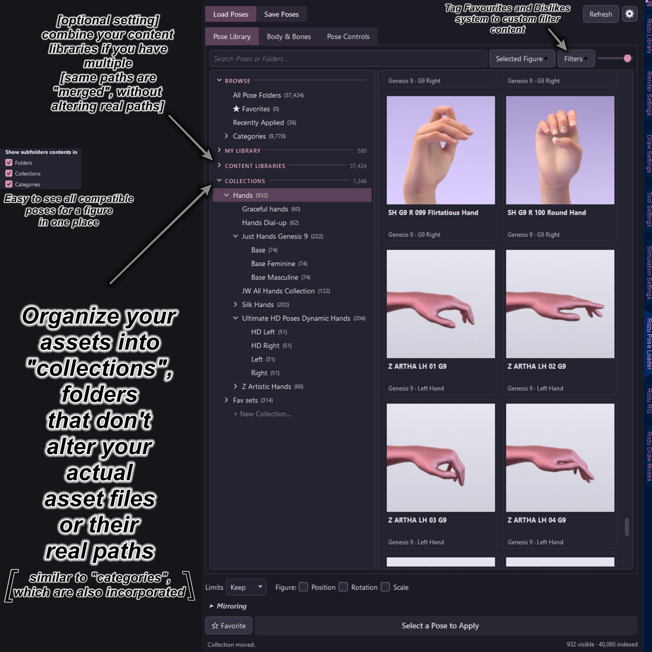 Rozu Pose Loader for Daz 6 and 4 Daz Content