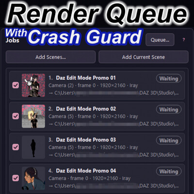 Rozu Render Queue for Daz 6 and 4