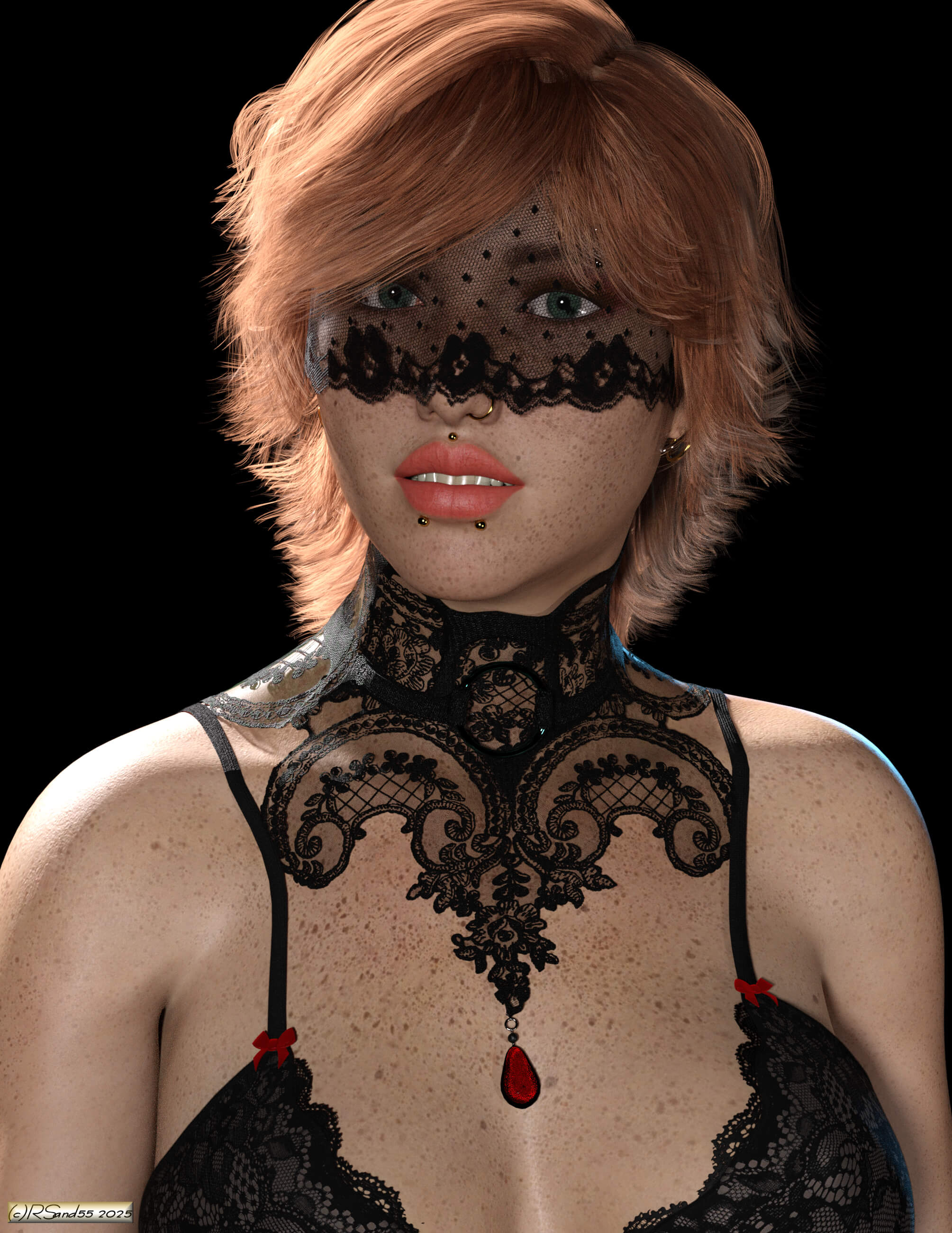 Ginger Goth 3D Render, Digital Artwork by RSand55