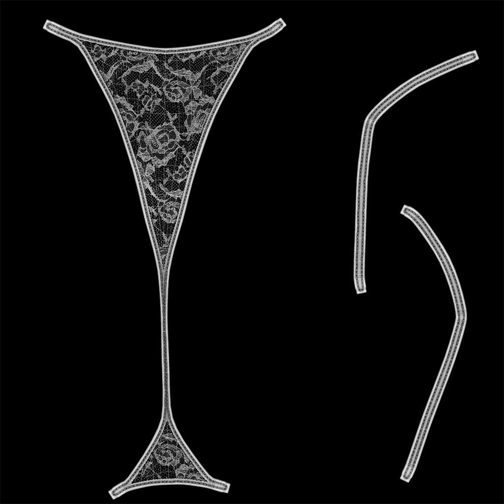 Lace String SS 130 - 3D Model by RumenD