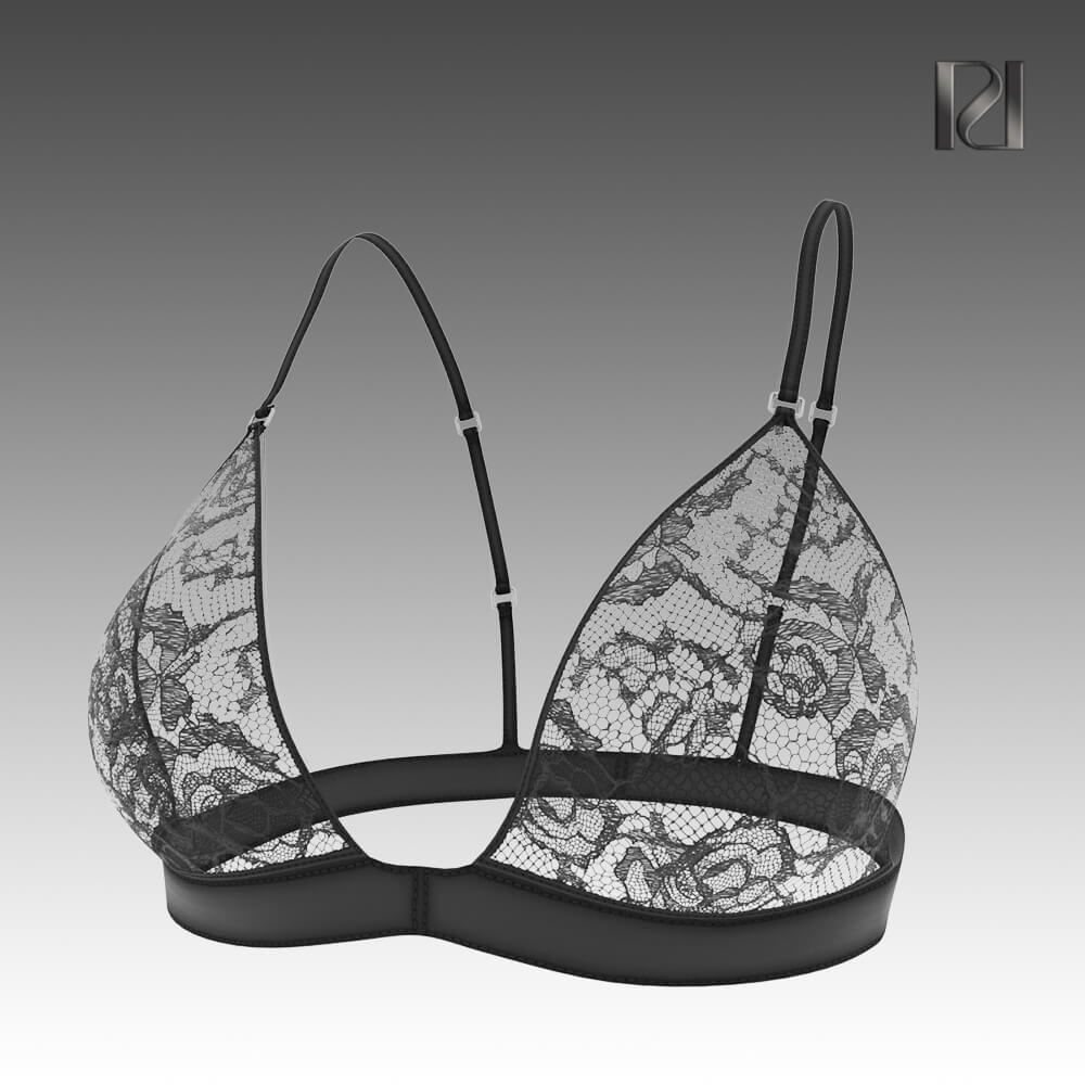 Lace Triangle Bra SS 138 - 3D Model by RumenD