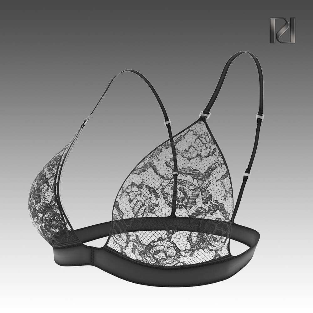 Lace Triangle Bra SS 138 - 3D Model by RumenD