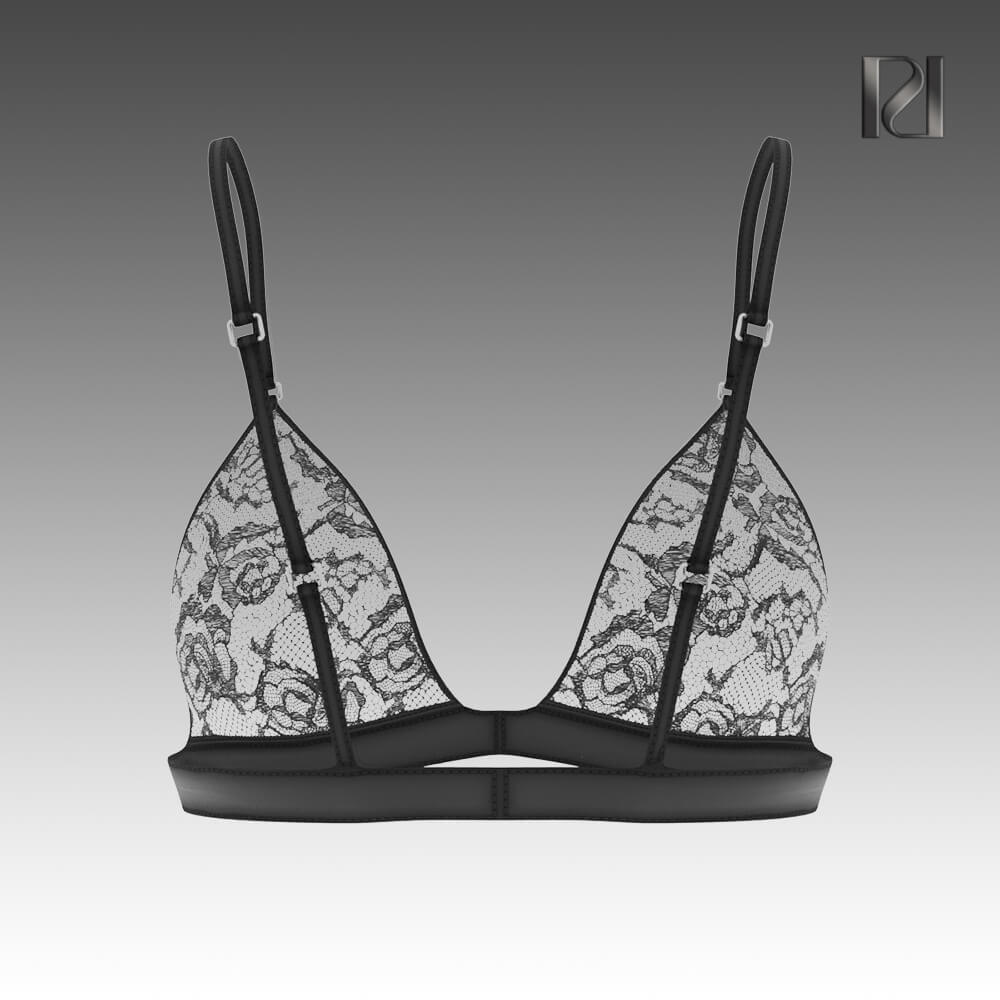 Lace Triangle Bra SS 138 - 3D Model by RumenD