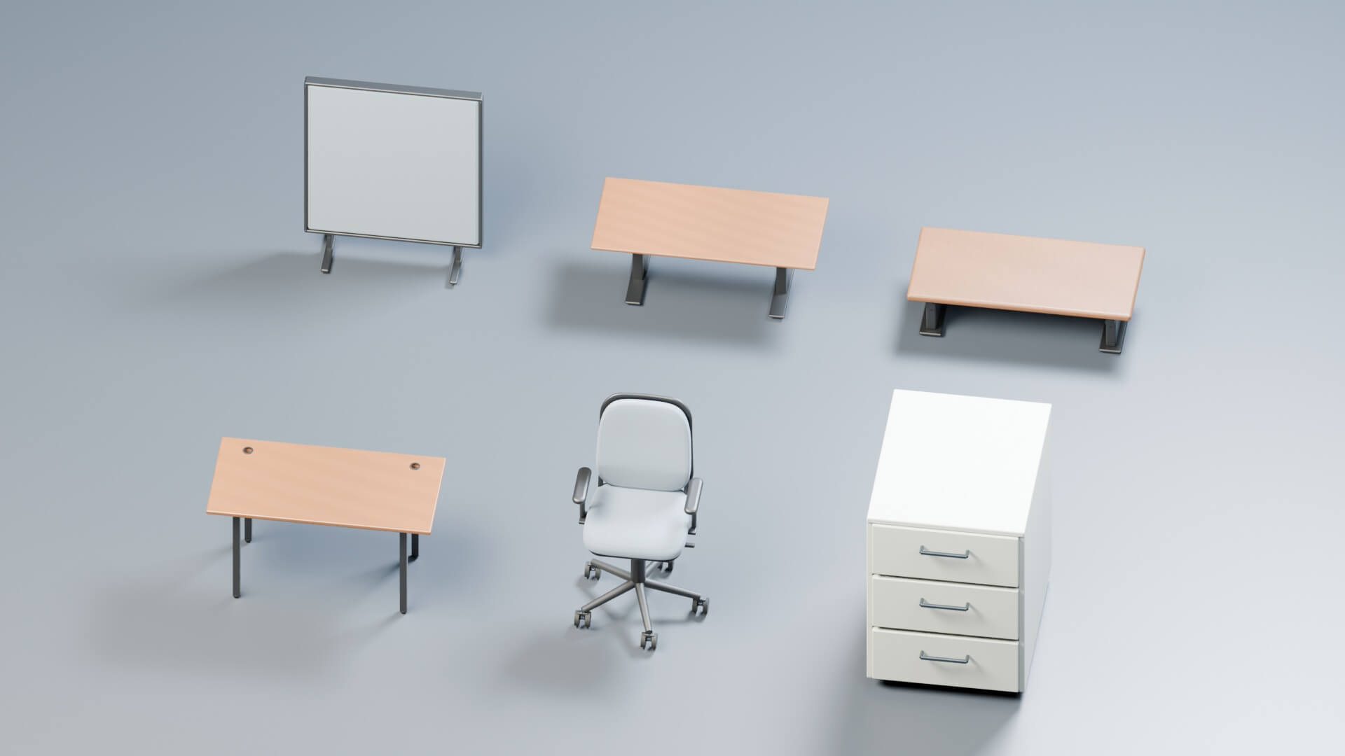 Office Furniture Collection - Blender and GLB 3D Model