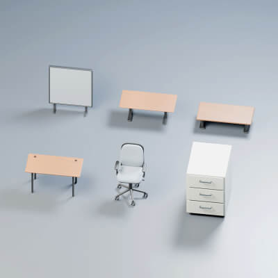 Office Furniture Collection - Blender and GLB