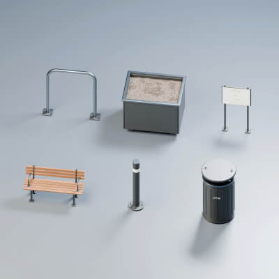 Street Furniture Collection - Blender and GLB